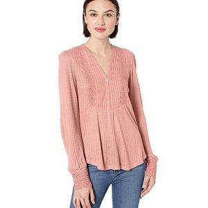 Women's Lace Mix Drop Needle Top